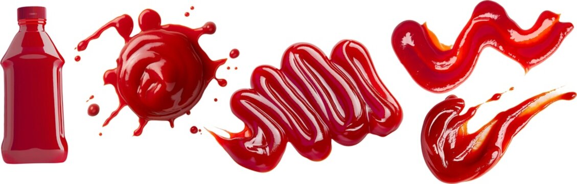 Tomato ketchup texture isolated on white background