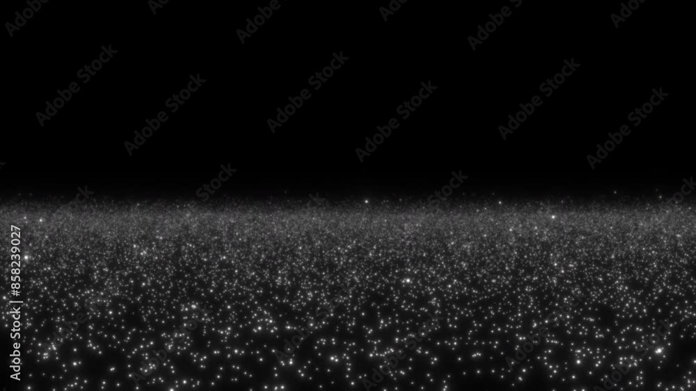 Poster an abstract cotton ocean of teeming chaotically moving particles. looped seamless animation.