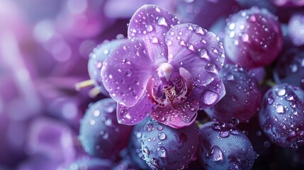 Orchid Flower with Dew Drops