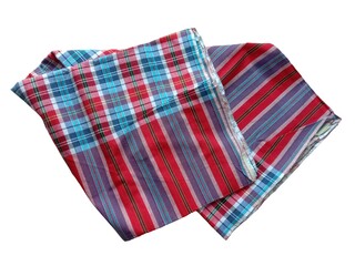 Loincloth multicolor handmade Thai pattern style isolated on white background.