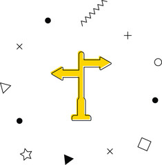 Directions Travel And Tour Icon with geometric shapes. Vector illustration