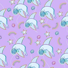 cute wallpaper,hand drawn, for fabric, wrapping, textile, apparel.