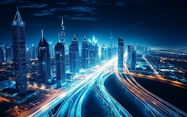 Dubai Metro as world's longest fully automated metro network (75 km), Dubai, UAE.