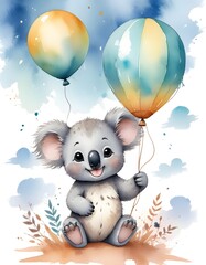 rabbit with balloons