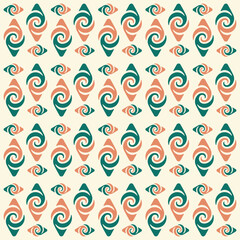 Seamless spiral pattern repeating vector illustration background elements