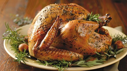 Thanksgiving turkey, perfectly roasted as culinary centerpiece for festive occasion