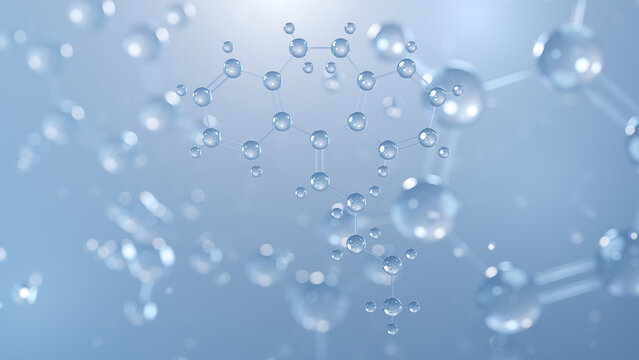 nortriptyline molecular structure 3d, aventyl, structural chemical formula view from a microscope