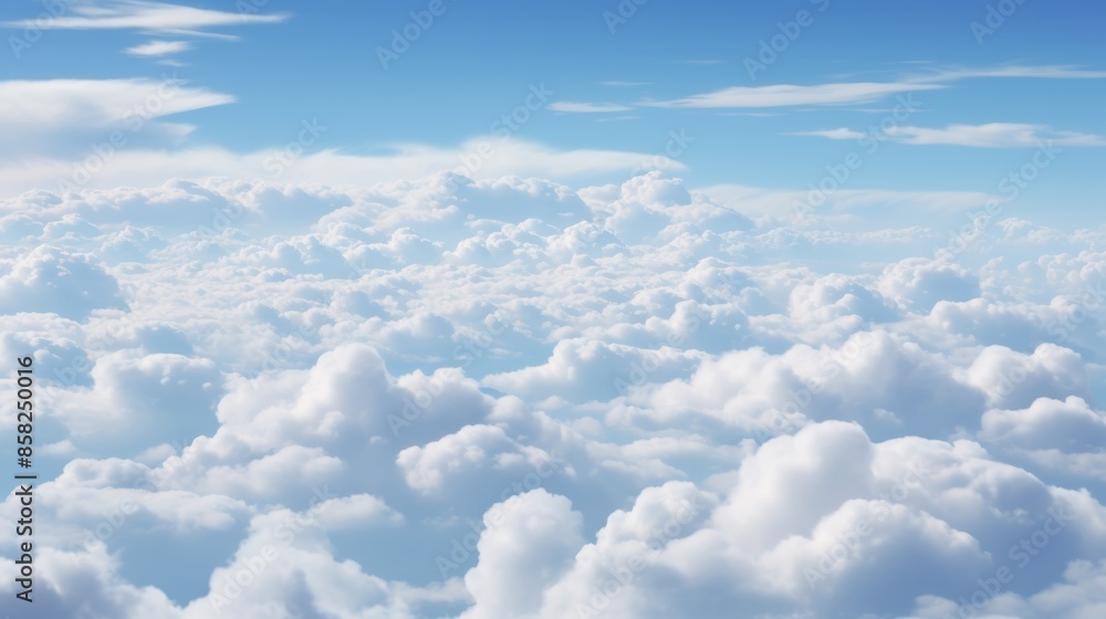 Poster a close-up of stratocumulus clouds, forming a uniform layer that covers the entire sky.