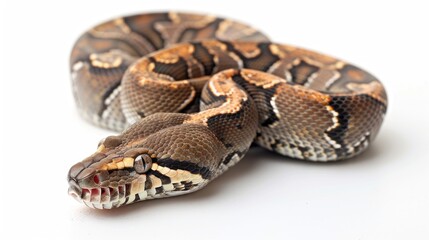 Obraz premium Boa constrictor Hog island on white backdrop