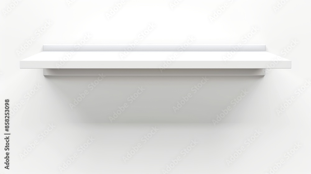 Poster an empty white shop shelf is isolated on a transparent background