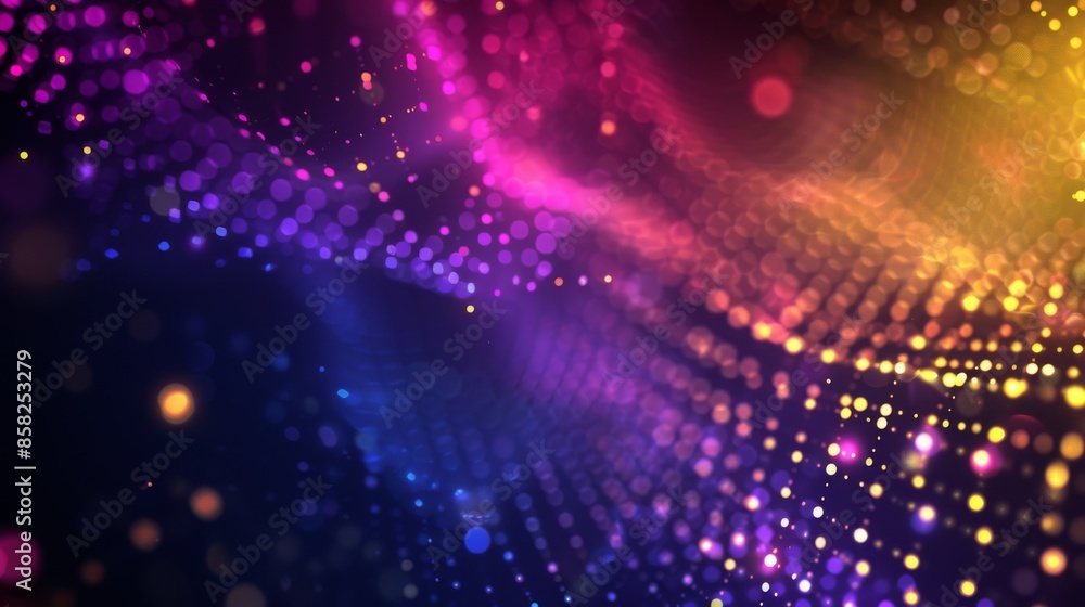 Poster big data flow in the cyber world. blockchain fields. connected network lines. concept of ai, digital