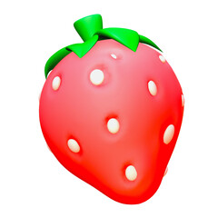 3d rendering of cute strawberries isolated background