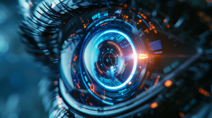 Eye of futuristic and Innovative Imagery AI and Automation use of artificial intelligence and automation in business processes