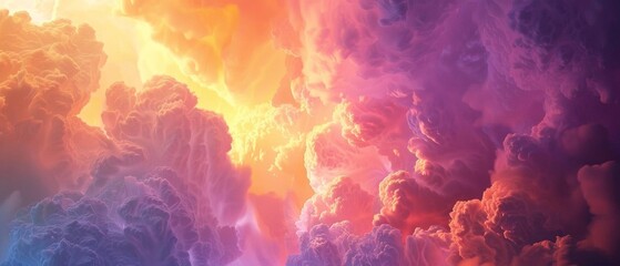 Obraz premium Capture a majestic, low-angle view of a billowing vapor cloud against a vibrant sky, in digital photorealism,