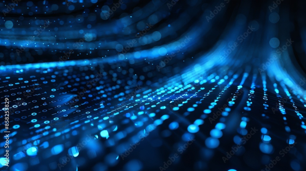 Poster technology background. big data visualization. data flow. information code. matrix style background.