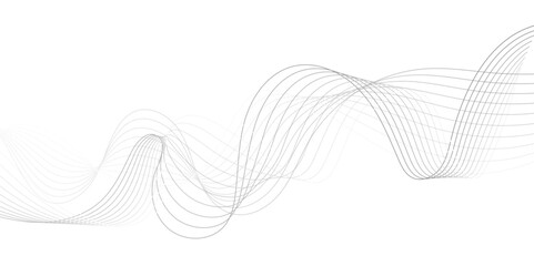 	
Abstract grey wavy lines Digital frequency track equalizer background. Curved wave smooth stripe seamless pattern. Wave lines created using blend tool. graphic design template banner business wave.