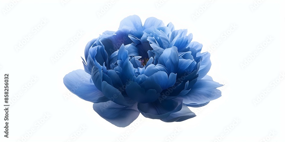 Wall mural watercolor navy blue peony flower isolated on white background for wedding design. concept wedding d - Wall murals