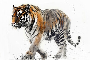 Tiger animals watercolor