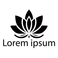 Obraz premium A black yoga lotus logo on white simple background 
