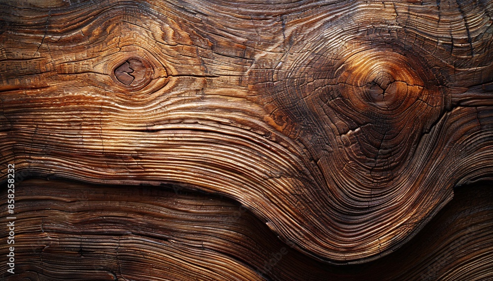 Poster close-up of weathered wooden surface with unique grain patterns and rich textures