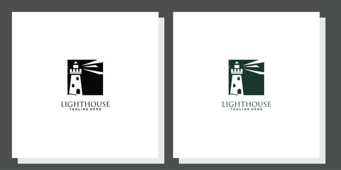 Creative lighthouse logo design with unique concept , premium vector
