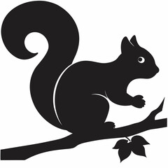 squirrel silhouette illustration vector art design.