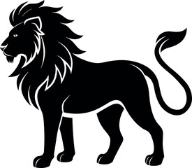 lion silhouette vector illustration Design on a white background
