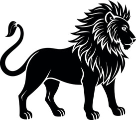 lion silhouette vector illustration Design on a white background
