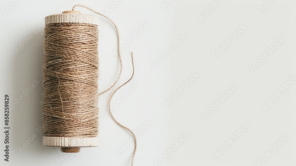 Aufkleber a pinned spool of thread on a white background with space for text
