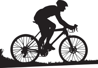 silhouette of a person riding a bicycle.