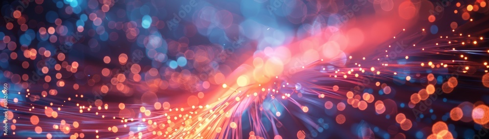 Poster abstract background with vibrant colors and bokeh lights.