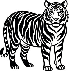 tiger silhouette vector illustration Design on a white background