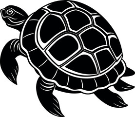 tortoise silhouette vector illustration Design on a white background