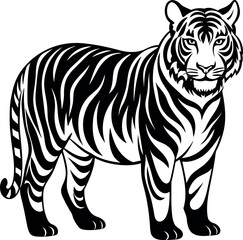 tiger silhouette vector illustration Design on a white background