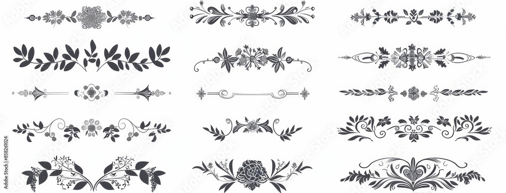 Poster modern design style sketch isolated illustration for banner black simple line collection doodle bord