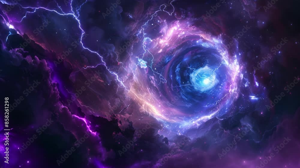 Poster a tumultuous storm of elements with lightning crackling and thunder booming marking the presence of 