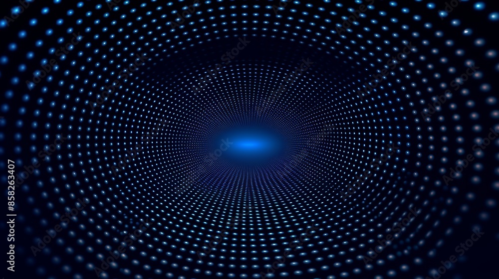 Aufkleber A mesmerizing animation of expanding and contracting circles, creating a hypnotic seamless grid on a dark blue background.