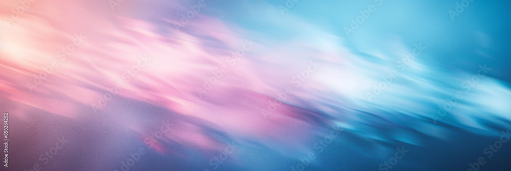 Poster a wide-angle view of a soft, ethereal background with light blue and pink hues creating a gentle, fl