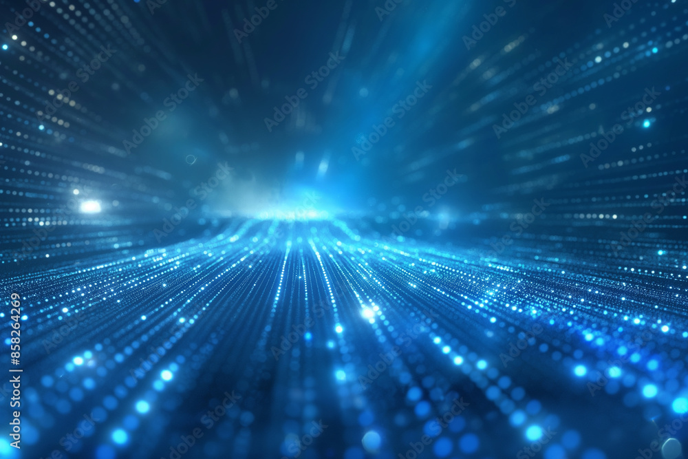 Poster blue luminous lines technology spatial sense abstract internet speed background