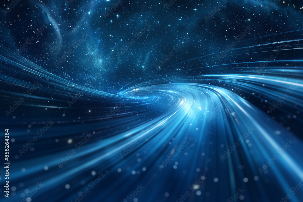 Poster blue luminous lines technology spatial sense abstract internet speed background