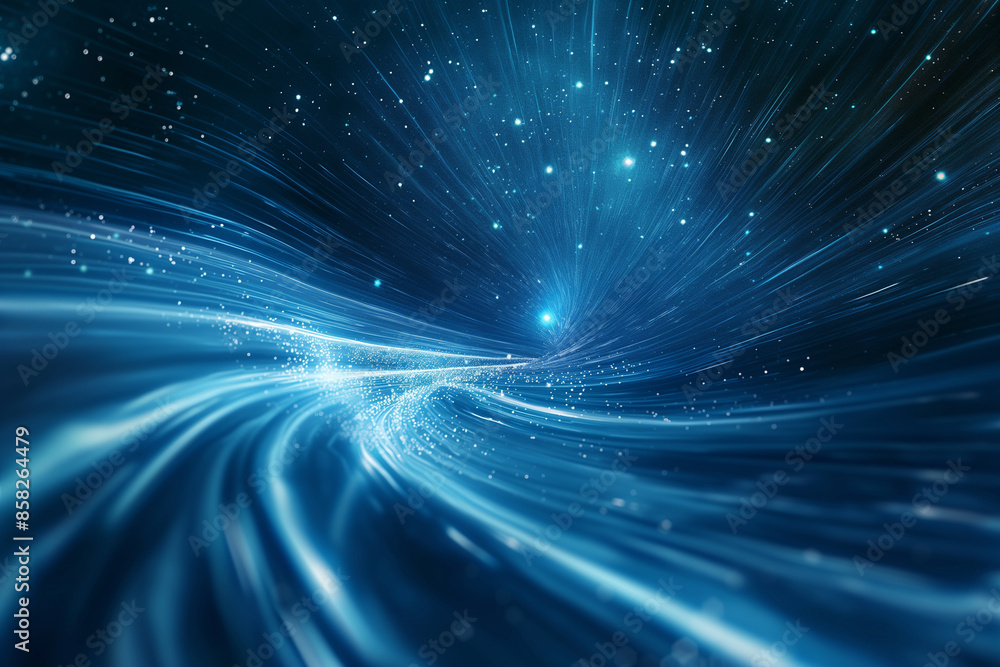 Aufkleber blue luminous lines technology spatial sense abstract internet speed background