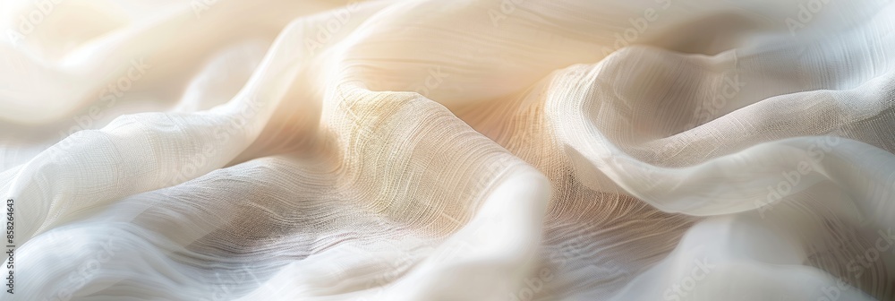 Poster a detailed close-up of a white fabric with a soft out-of-focus background creating a serene and calm