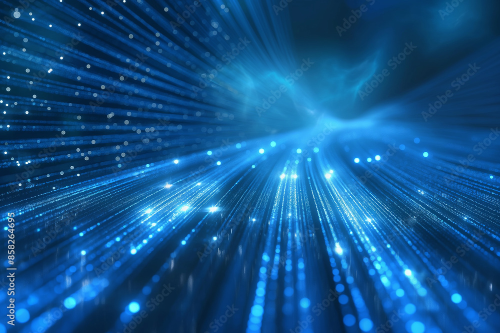 Poster blue luminous lines technology spatial sense abstract internet speed background