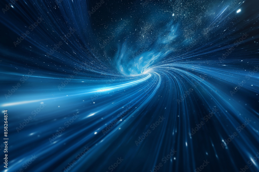 Poster blue luminous lines technology spatial sense abstract internet speed background