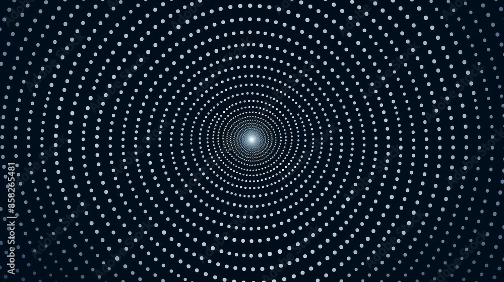 Aufkleber A mesmerizing optical illusion of circles that appear to move and interact with each other, creating a seamless grid on a dark blue background.