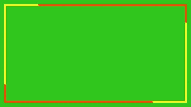 Orange and double yellow moving line border frame animation video
