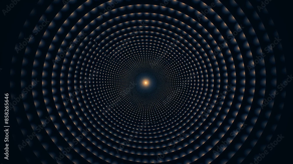 Leinwandbilder A mesmerizing optical illusion of circles that appear to move and interact with each other, creating a seamless grid on a dark blue background.