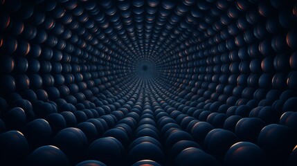 Fototapeta premium A mesmerizing optical illusion of circles that appear to float and dance in the air, creating a mesmerizing seamless grid on a dark blue background.