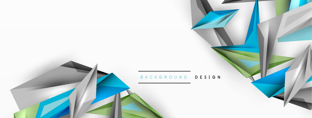 Fototapeta premium Minimal geometric abstract background. Low poly dynamic triangle design. Trendy techno business template for wallpaper, banner, background or landing