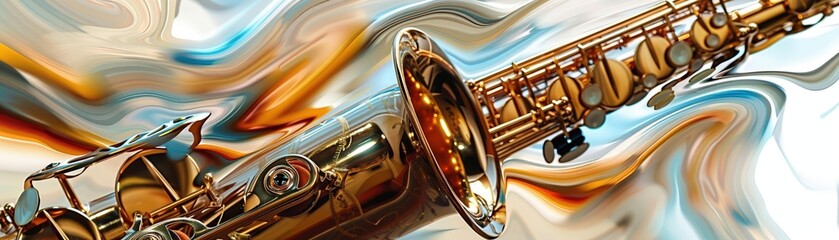 Naklejka premium An abstract art piece featuring a visual representation of a heartbeat transforming into a musical rhythm